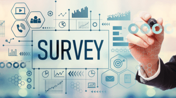 An image showing a person filling in a very futuristic survey -