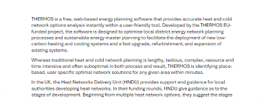Advantages of using Thermos for DH pre-feasibility studies