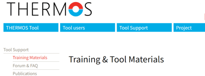 Thermos website - Tool Support, Training & Tool Materials
