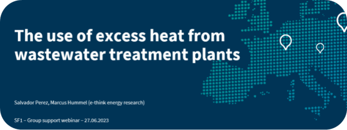 The use of excess heat from wastewater treatment plants